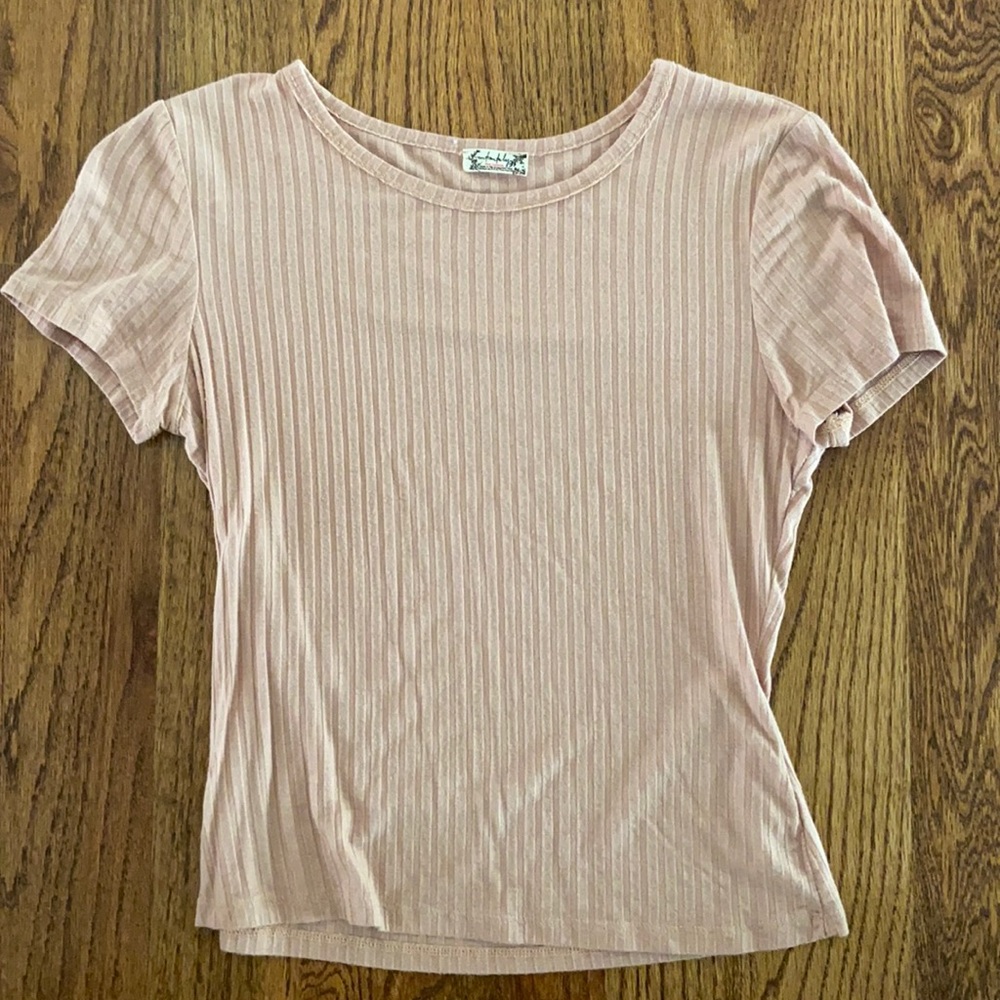 Free People mauve tight cropped tee
